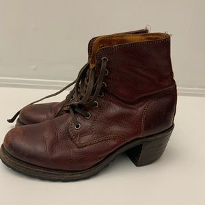 Red leather Frye boots